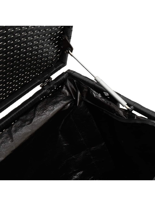 Zahradní úložný box černý 110x50x58 cm polyratan