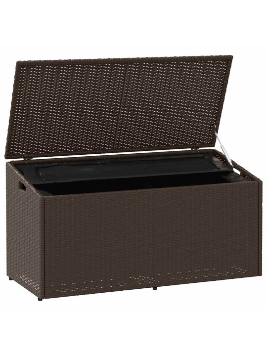 Zahradní úložný box hnědý 110x50x58 cm polyratan