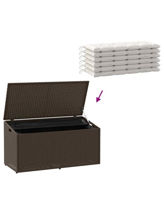 Zahradní úložný box hnědý 110x50x58 cm polyratan