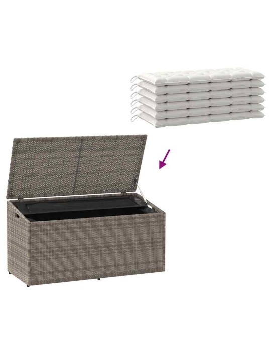 Zahradní úložný box šedý 110x50x58 cm polyratan