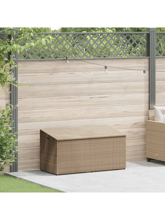 Zahradní úložný box béžový 110x50x58 cm polyratan