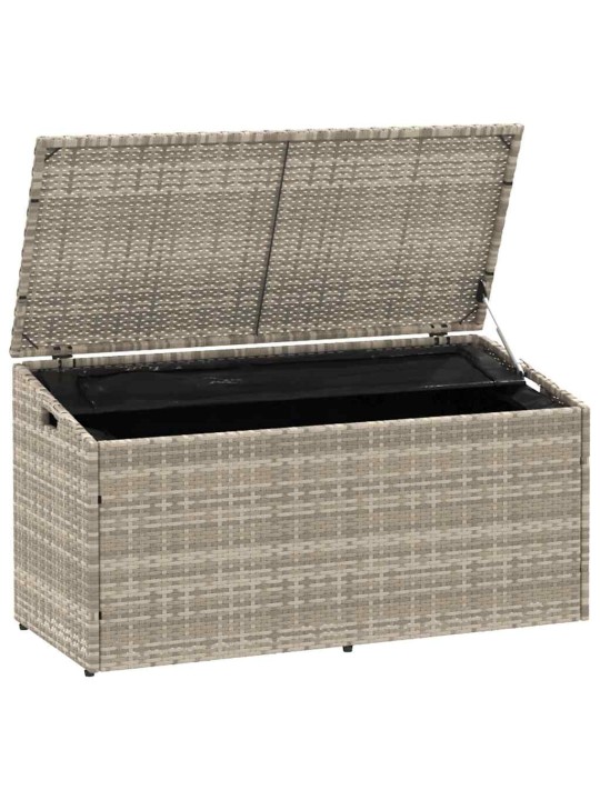 Zahradní úložný box světle šedý 110x50x58 cm polyratan