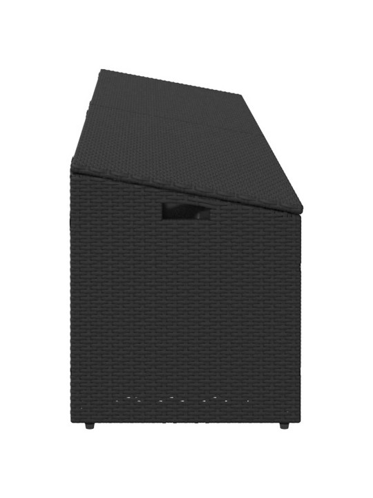 Zahradní úložný box černý 220x50x58 cm polyratan
