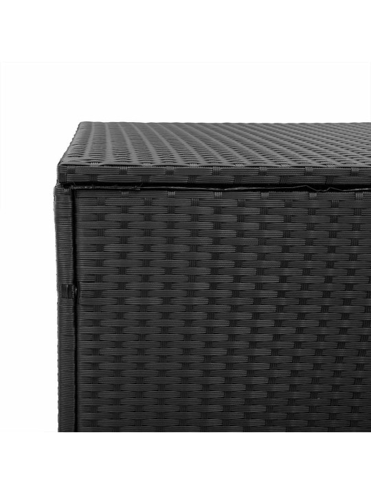 Zahradní úložný box černý 220x50x58 cm polyratan