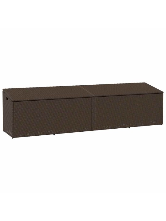 Zahradní úložný box hnědý 220x50x58 cm polyratan