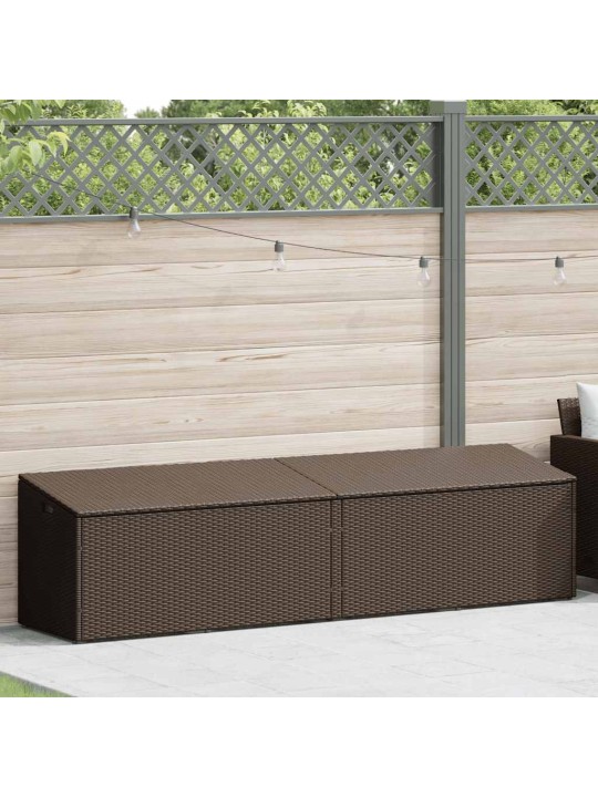 Zahradní úložný box hnědý 220x50x58 cm polyratan