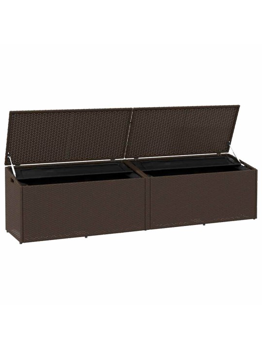 Zahradní úložný box hnědý 220x50x58 cm polyratan