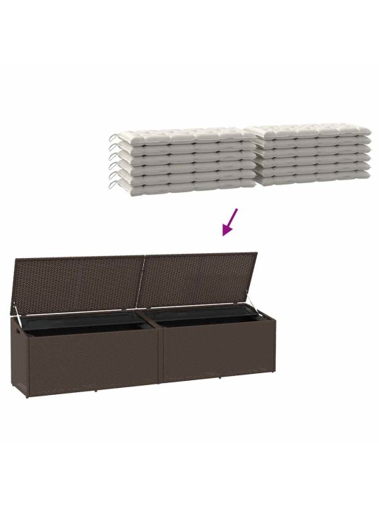 Zahradní úložný box hnědý 220x50x58 cm polyratan