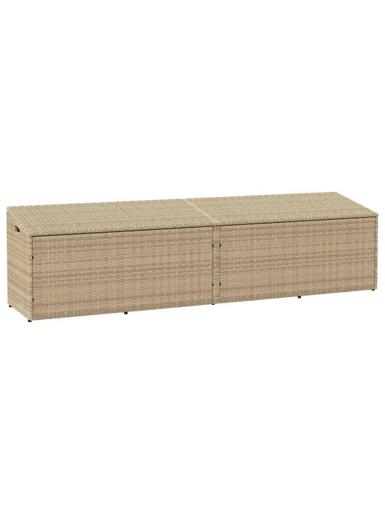 Zahradní úložný box béžový 220x50x58 cm poly ratan