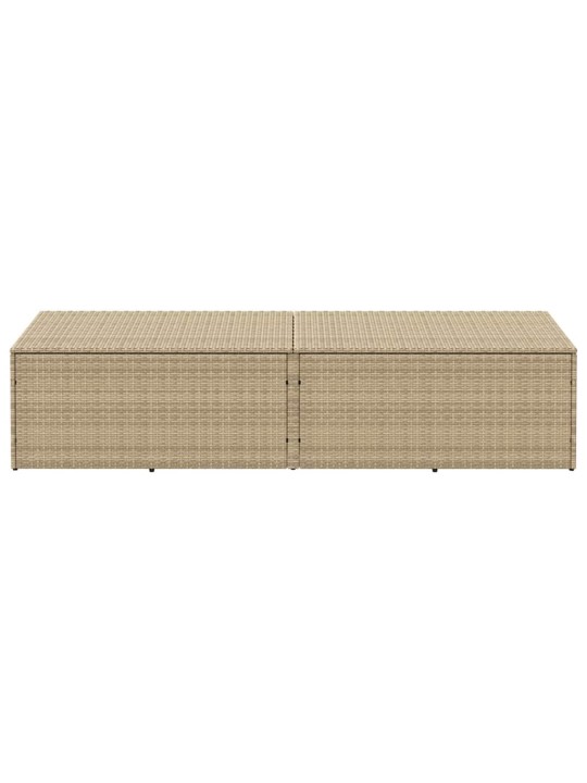 Zahradní úložný box béžový 220x50x58 cm poly ratan