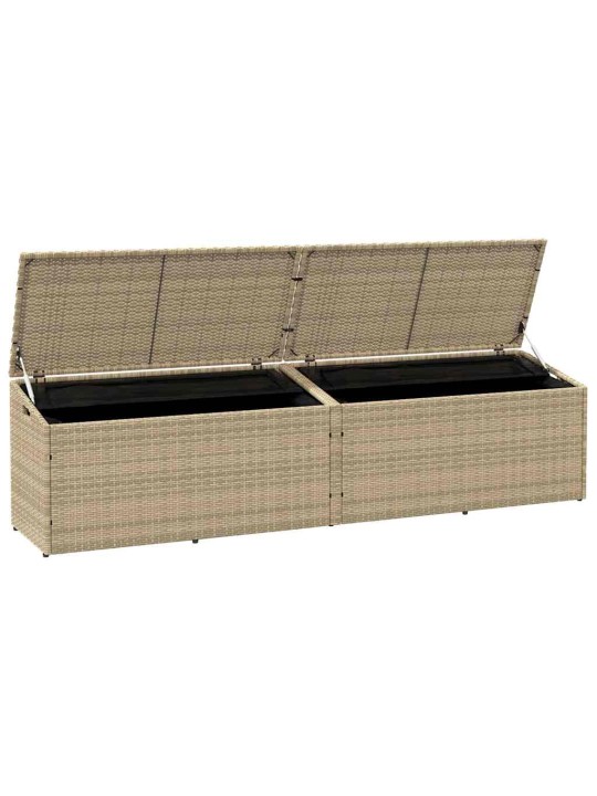 Zahradní úložný box béžový 220x50x58 cm poly ratan