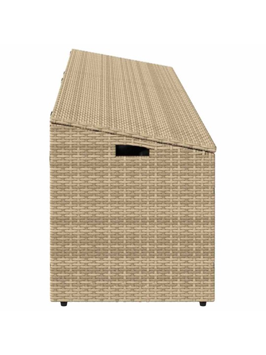 Zahradní úložný box béžový 220x50x58 cm poly ratan