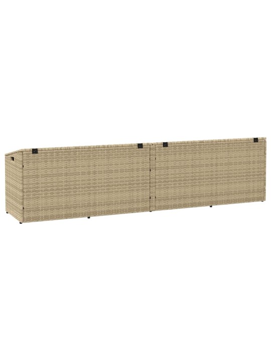Zahradní úložný box béžový 220x50x58 cm poly ratan