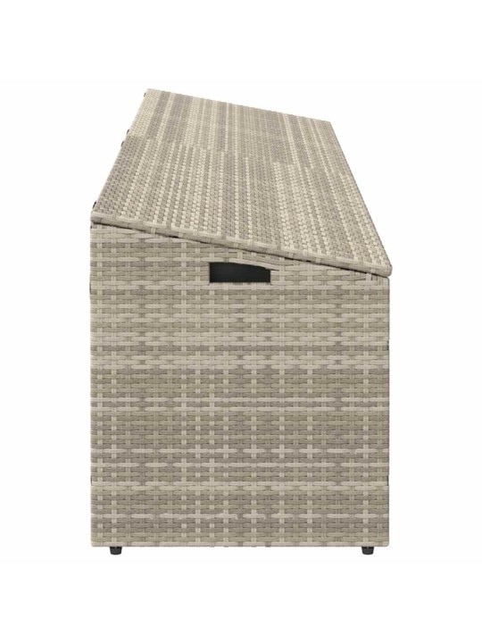 Zahradní úložný box světle šedý 220x50x58 cm polyratan