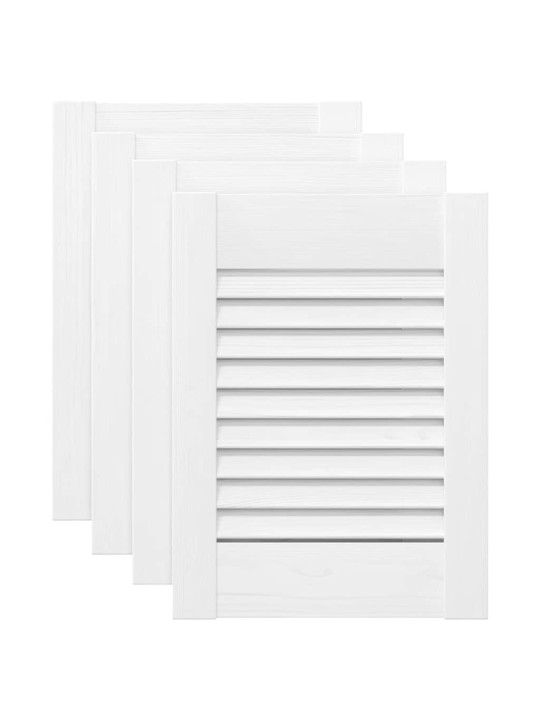 Skříňové dveře louvred design 4 ks bílá 39,5x29,5 cm