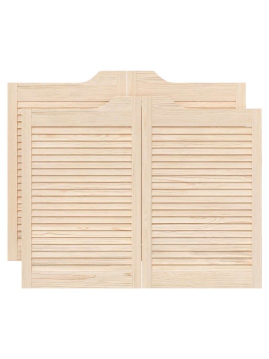 Křídlové dveře louvred design 2 páry 80x100 cm borovicový masiv