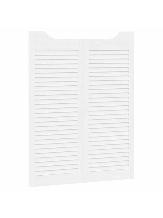 Křídlové dveře louvred design 2 páry bílé 100x80 cm
