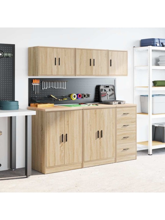 Garážová nástěnná skříň sonoma oak engineered wood