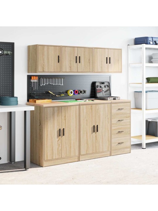 Garážová nástěnná skříň sonoma oak engineered wood