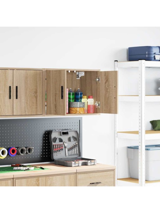 Garážová nástěnná skříň sonoma oak engineered wood