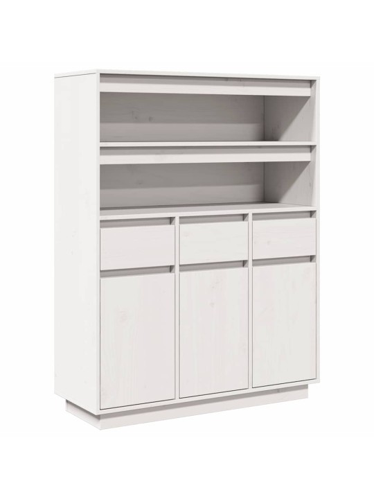 Skříň highboard bílá 89x34x116,5 cm masivní borové dřevo