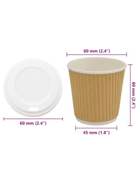 Papírové kelímky na kávu s víčky 1000 pcs 4oz 100ml