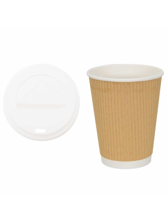 Papírové kelímky na kávu s víčky 1000 pcs 12oz 300ml