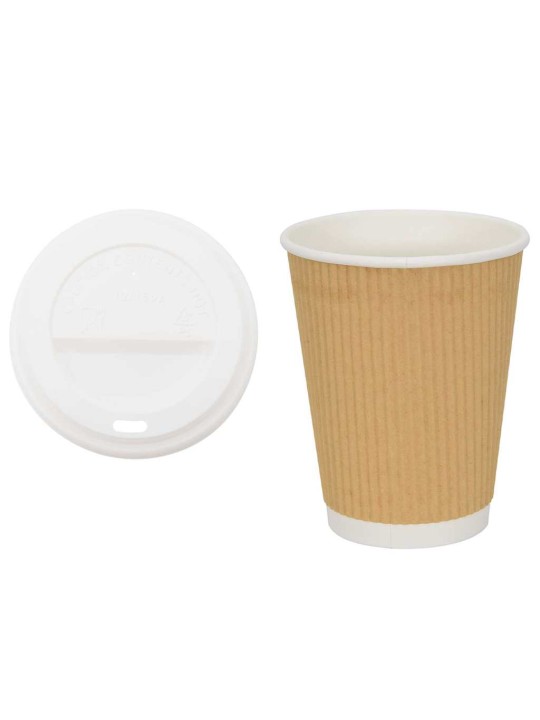 Papírové kelímky na kávu s víčky 1000 pcs 16oz 400ml