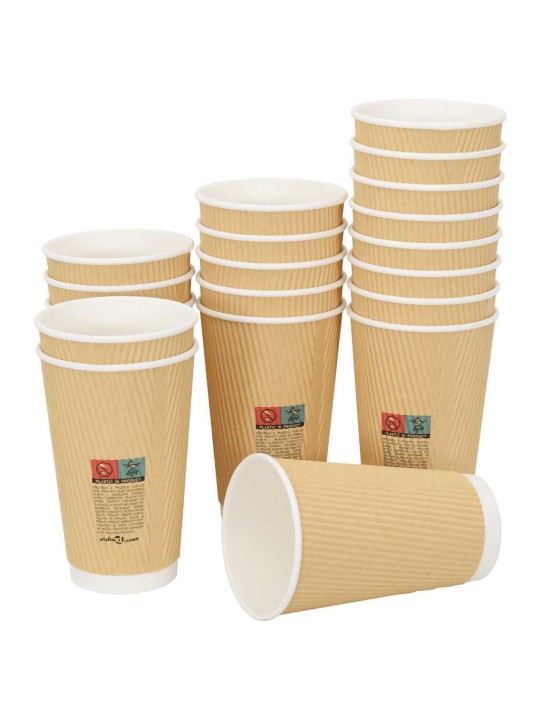 Papírové kelímky na kávu s víčky 1000 pcs 16oz 400ml