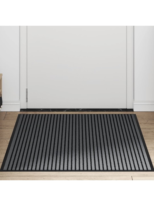 Vidaxl rohožka stripe černá a šedá 90x150 cm