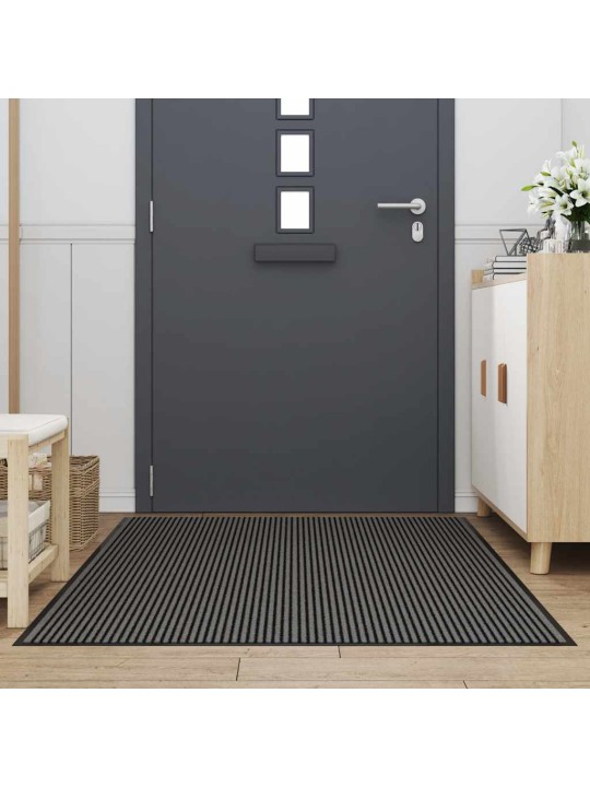 Vidaxl rohožka stripe černá a šedá 115x200 cm