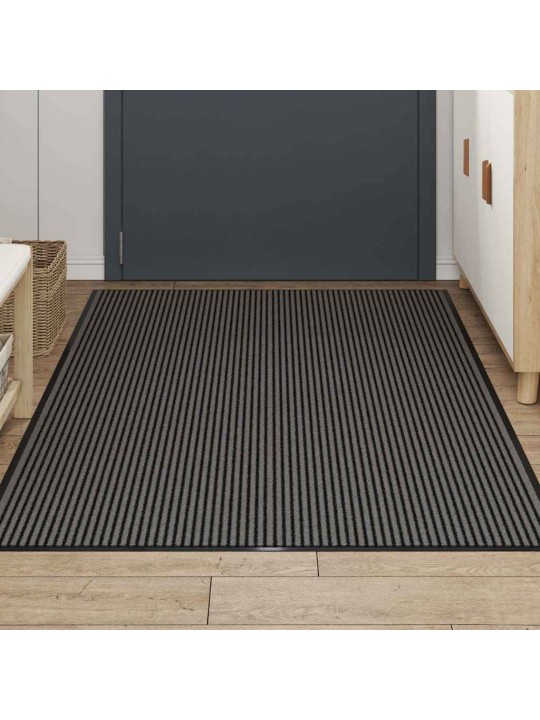 Vidaxl rohožka stripe černá a šedá 115x200 cm