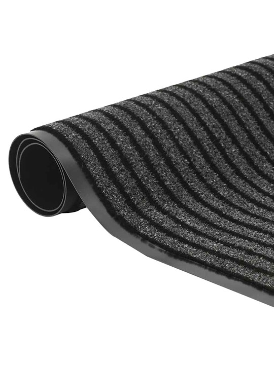 Vidaxl rohožka stripe černá a šedá 115x200 cm