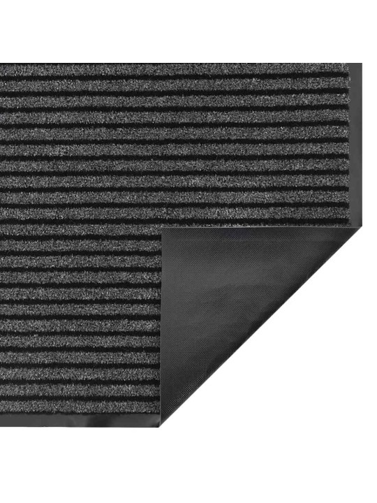 Vidaxl rohožka stripe černá a šedá 115x200 cm
