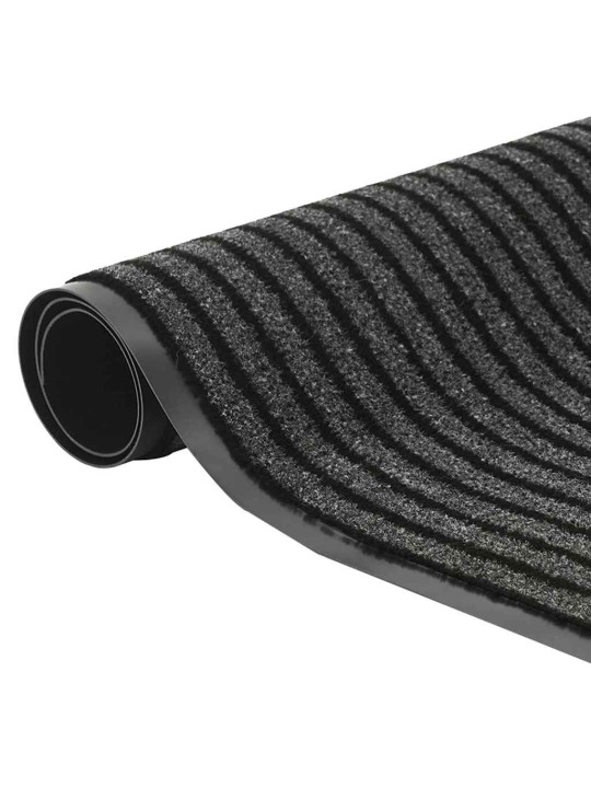 Vidaxl rohožka stripe černá a šedá 115x300 cm