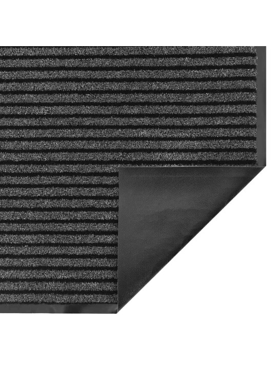 Vidaxl rohožka stripe černá a šedá 115x300 cm