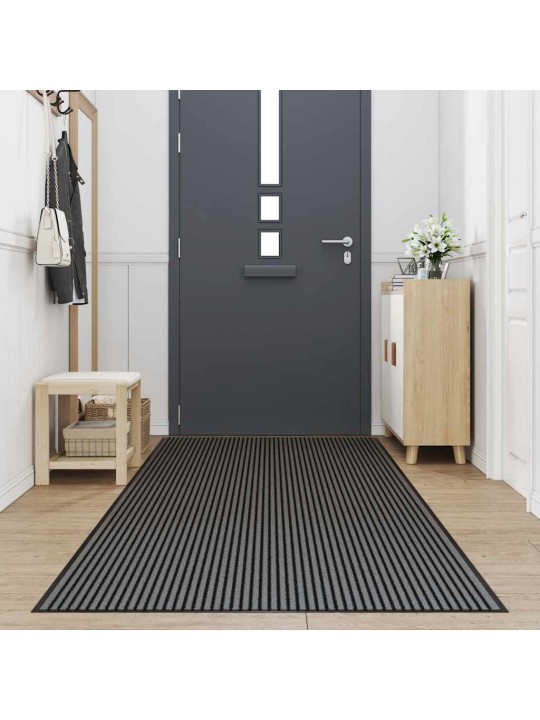 Vidaxl rohožka stripe černá a šedá 115x400 cm