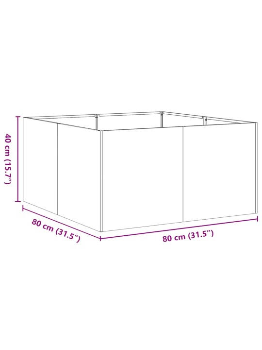 Truhlík 80x80x40 cm z nerezové oceli