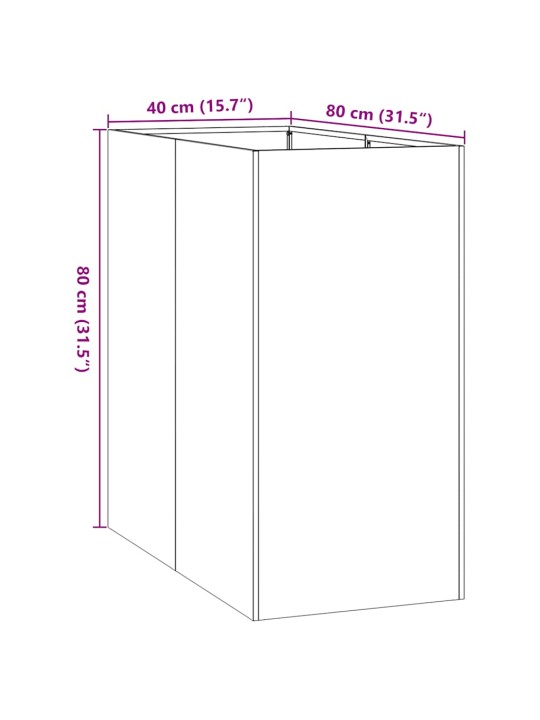 Truhlík 40x80x80 cm nerezová ocel
