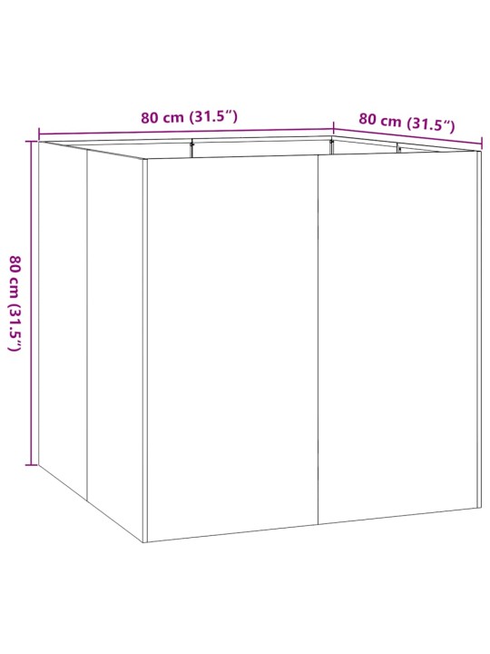 Truhlík bílý 80x80x80 cm ocel