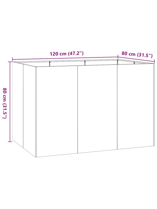 Truhlík bílý 120x80x80 cm ocel