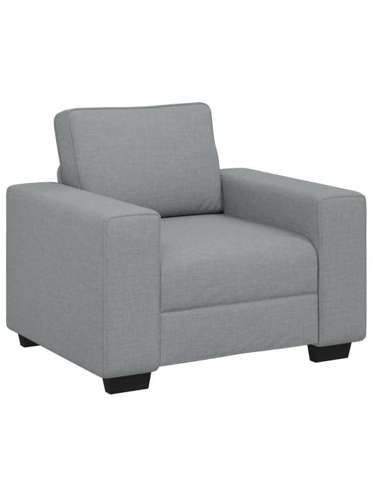 3dílná sedací souprava s poduškami světle šedá textil