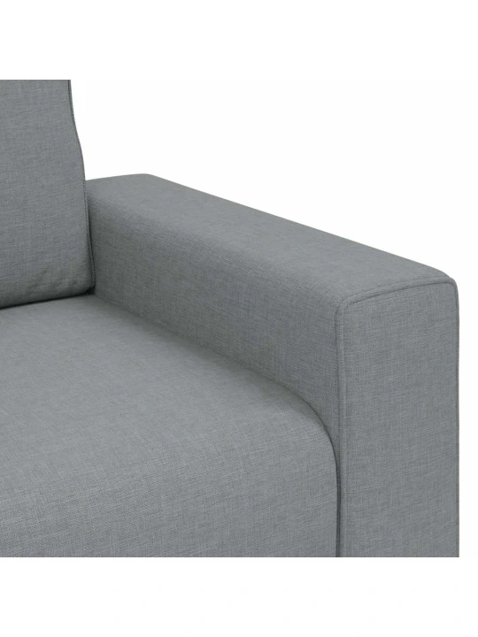 3dílná sedací souprava s poduškami světle šedá textil
