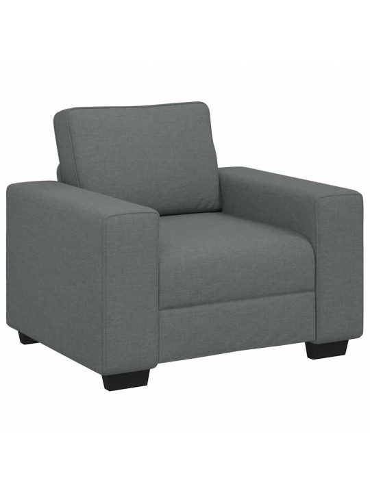 3dílná sedací souprava s poduškami tmavě šedá textil