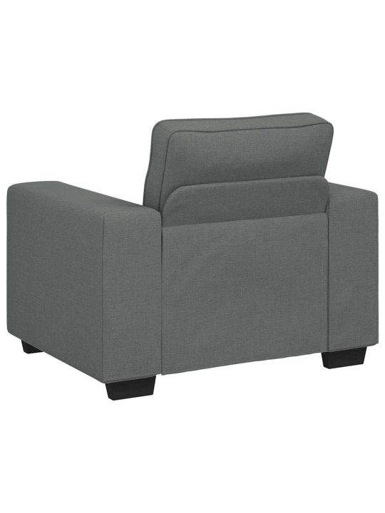 3dílná sedací souprava s poduškami tmavě šedá textil
