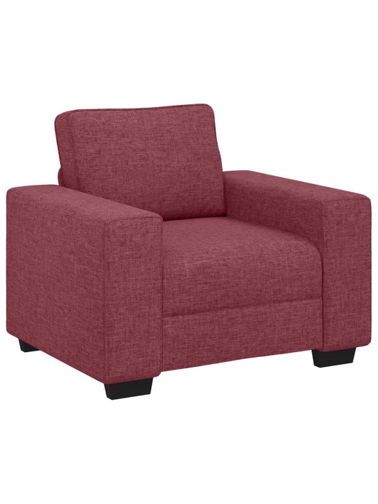 3dílná sedací souprava s poduškami vínová textil
