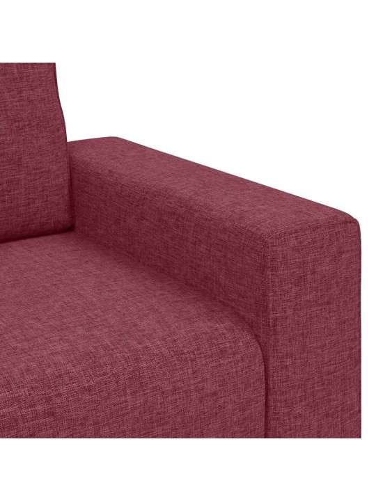 3dílná sedací souprava s poduškami vínová textil