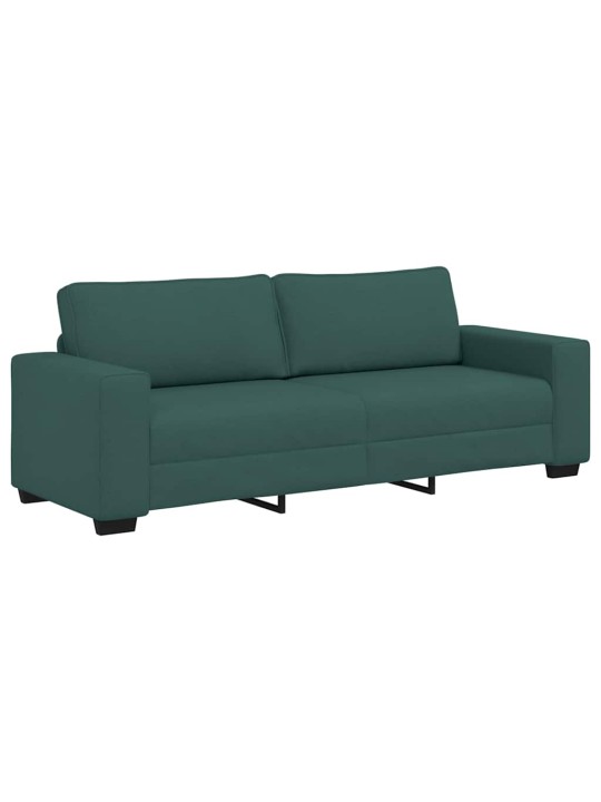 3dílná sedací souprava s poduškami tmavě zelená textil