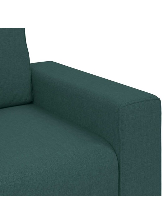 3dílná sedací souprava s poduškami tmavě zelená textil