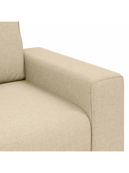 3dílná sedací souprava s poduškami krémová textil